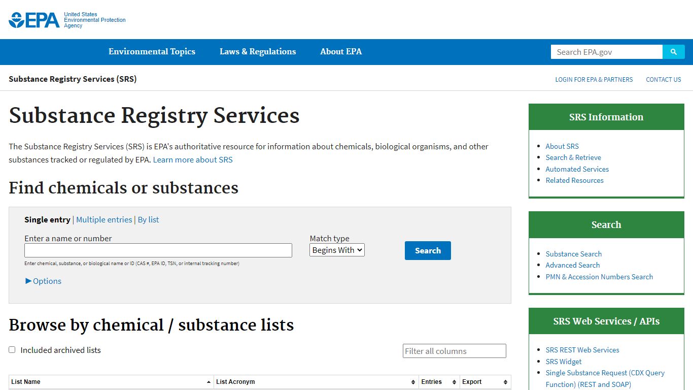 System of Registries | US EPA